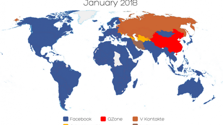 Harta globale e rrjeteve sociale, Facebook më i preferuari në Shqipëri